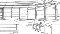 Interior of Benetti yacht Lyana ex Project Sofia (FB248) designed by Francois Zuretti